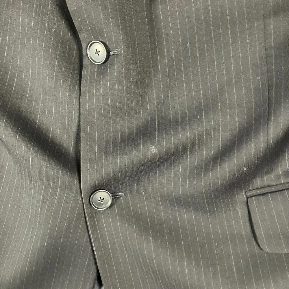 Pavone Mens 44L Pinstripe Blazer‎ Sport Coat 100% Worsted Wool Italy